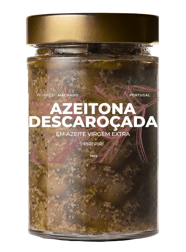 6x Feinkost Machado - Entkernte Oliven in Olivenöl mit Piri Piri