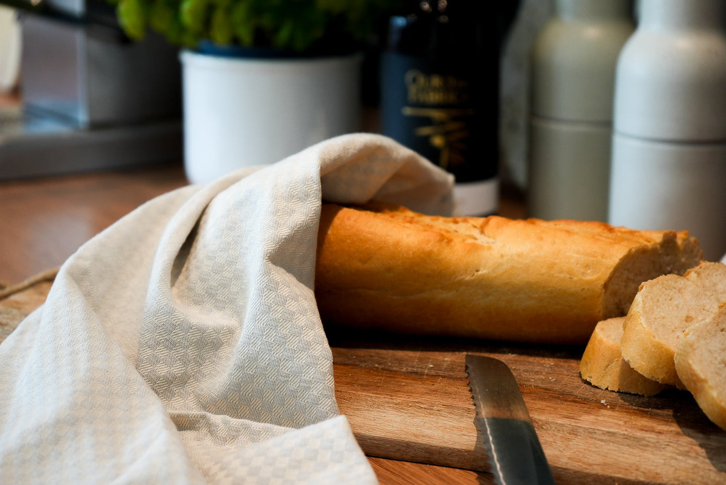 4x 3er Set Geschirrtuch kariert - grau