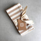 4x 3er Set Geschirrtuch gestreift - beige