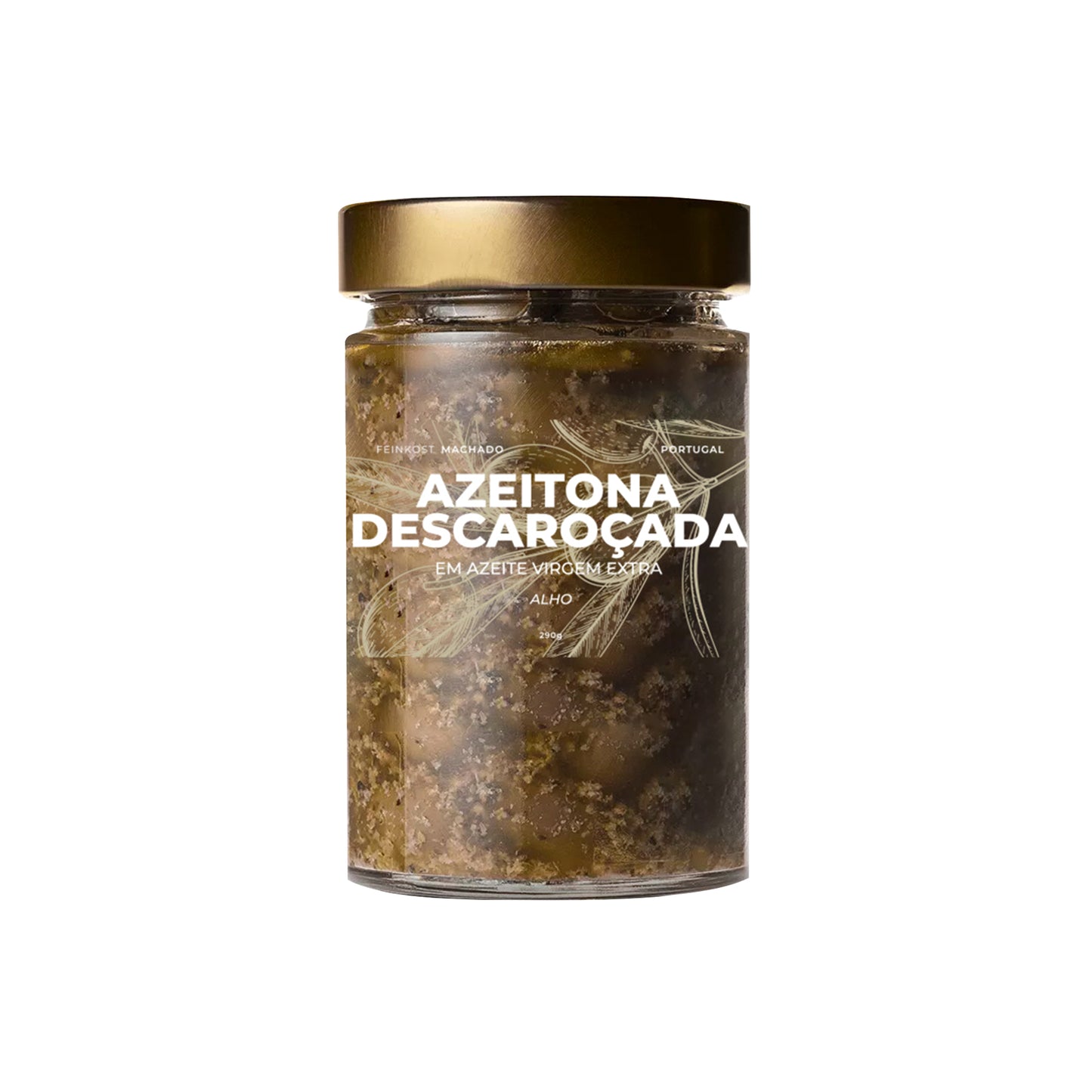 6x Feinkost Machado - Entkernte Oliven in Olivenöl mit Knoblauch 290g