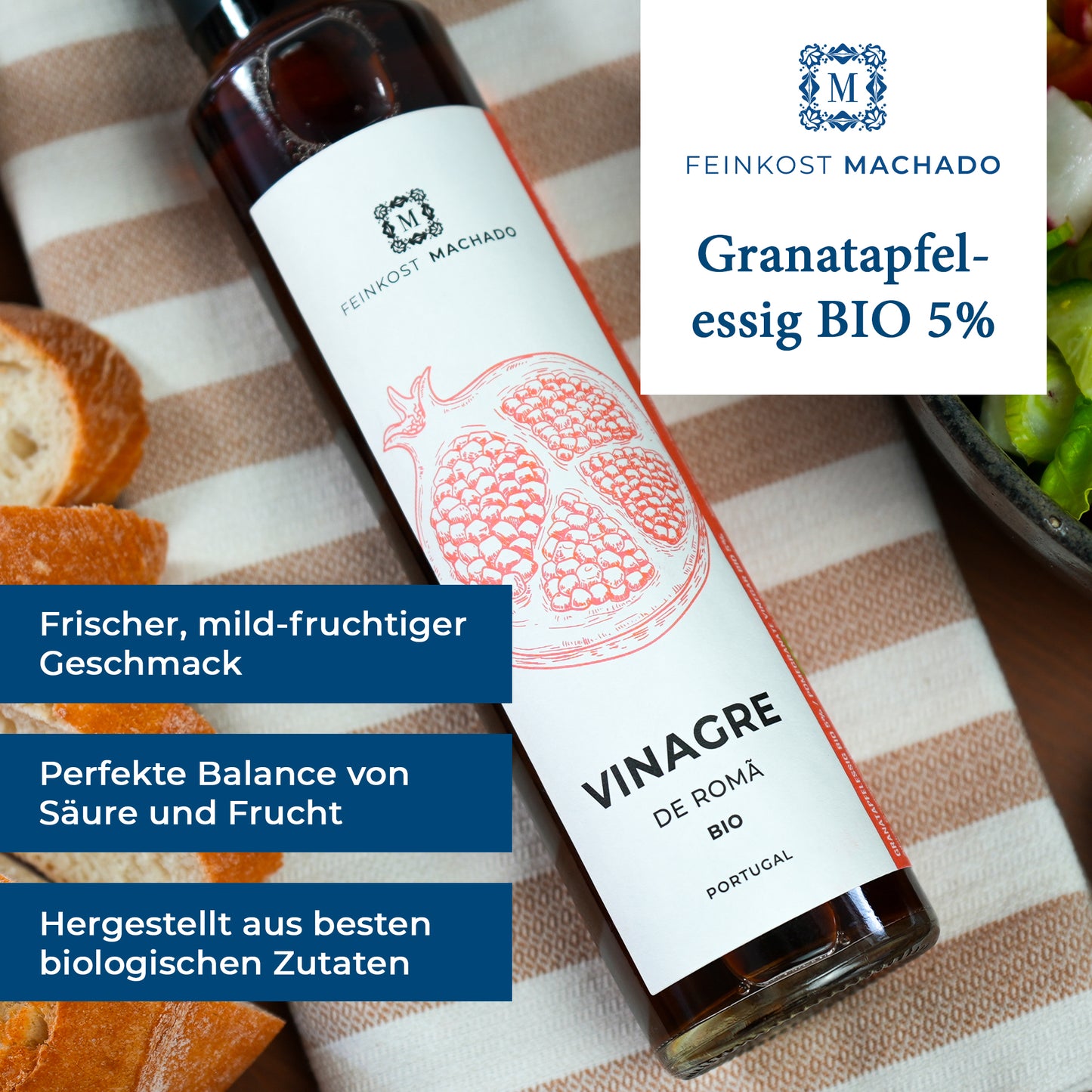 6x Granatapfelessig BIO 5%, 250ml | Feinkost Machado