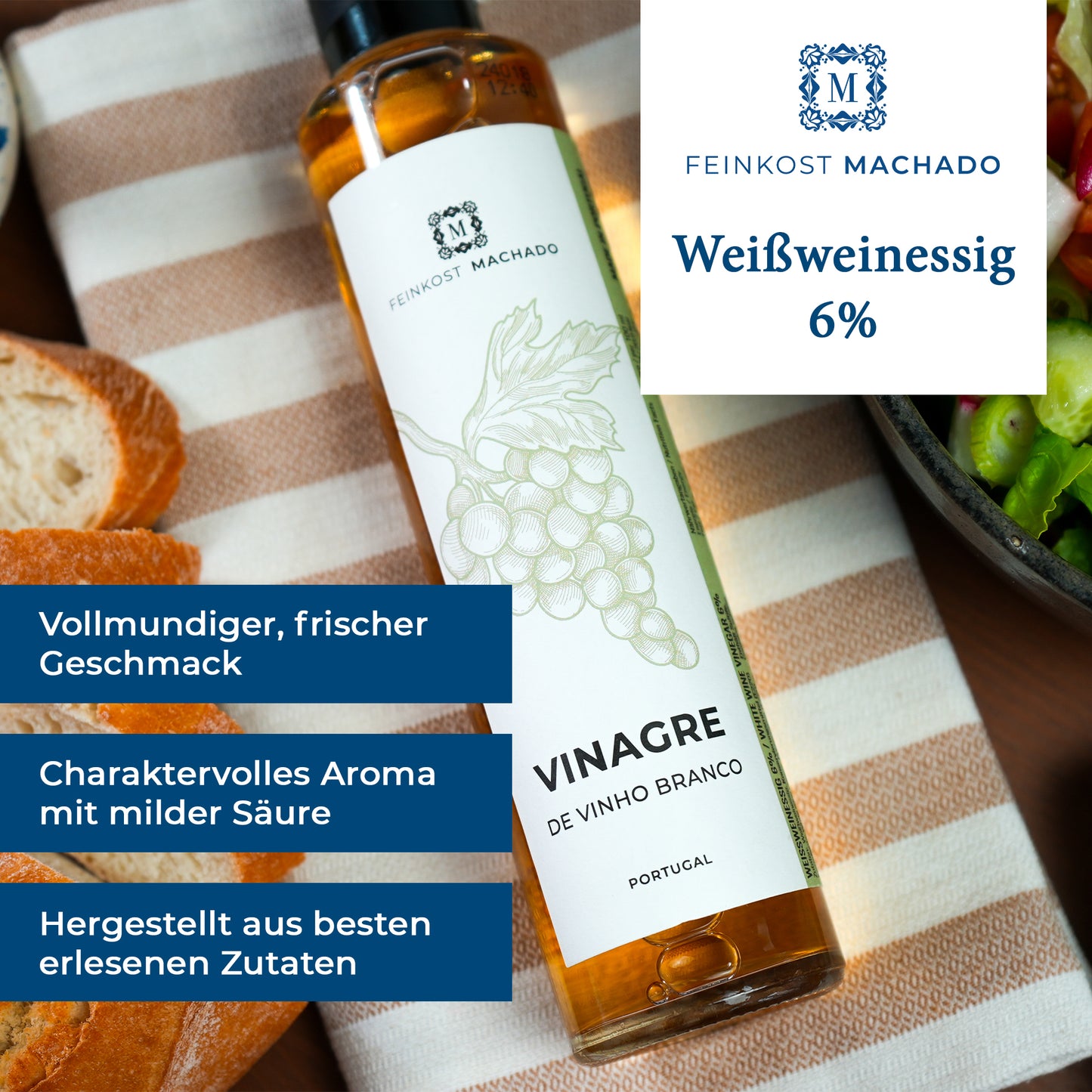 6x Weißweinessig 6%, 250ml | Feinkost Machado