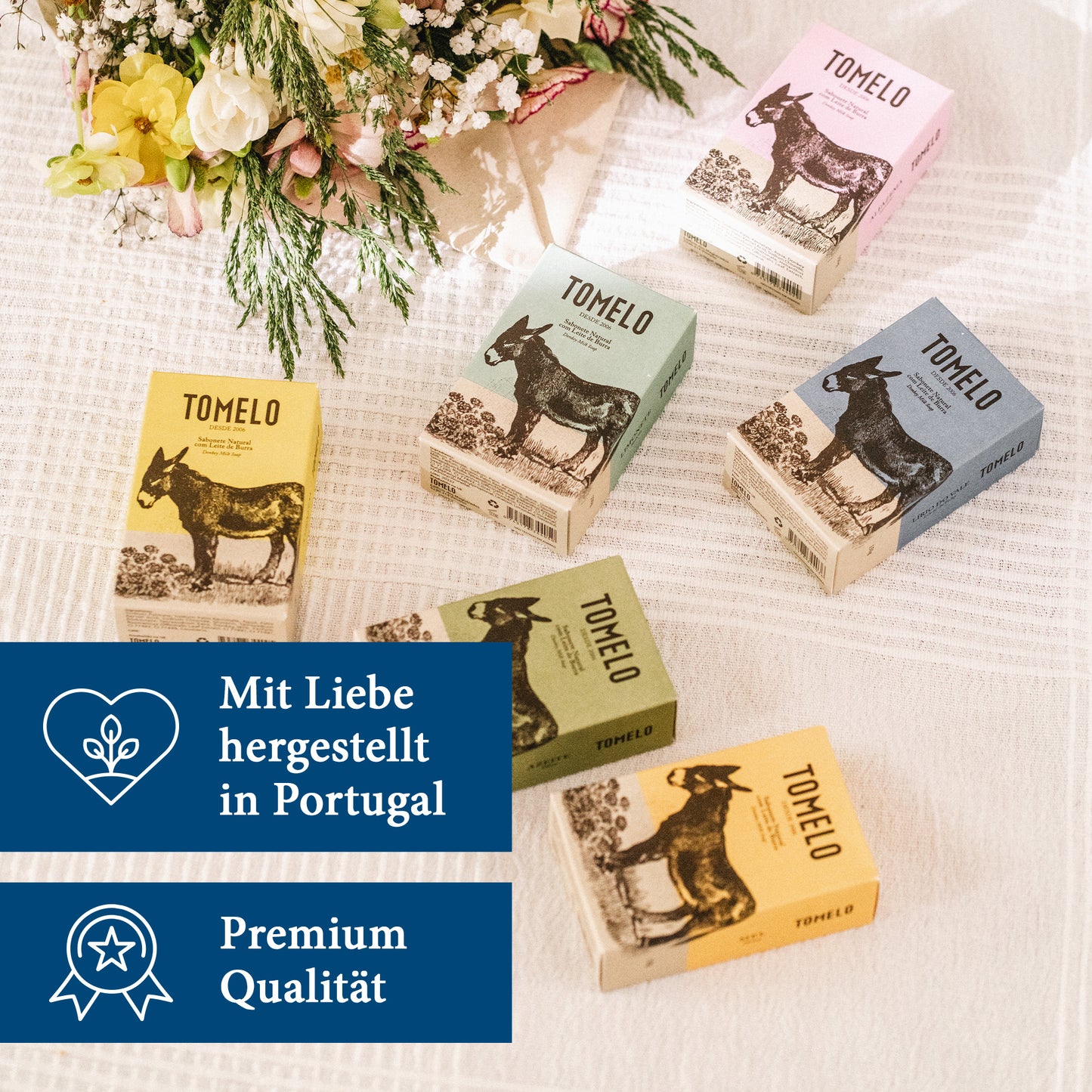 6x Seife aus Eselsmilch mit Limette  - Tomelo 150g