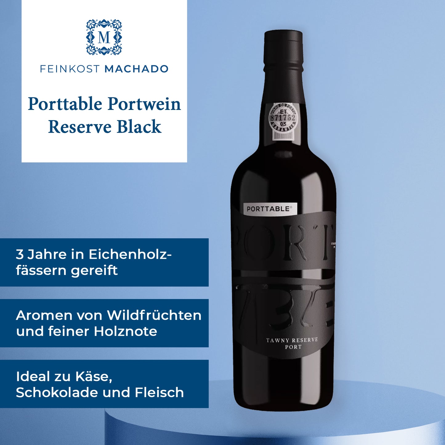 3x Porttable Portwein - Reserve Black Edition