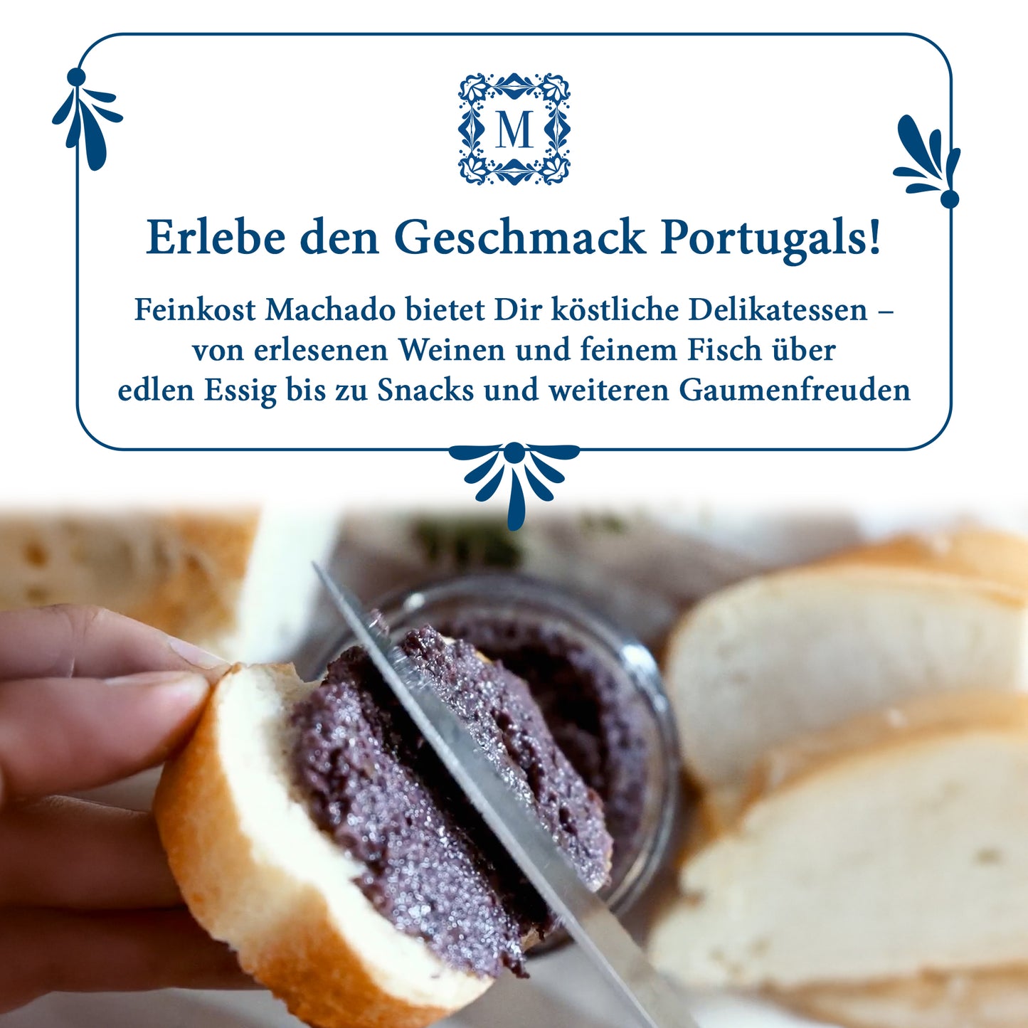 6x Feinkost Machado - Schwarze Olivenpaste 200g