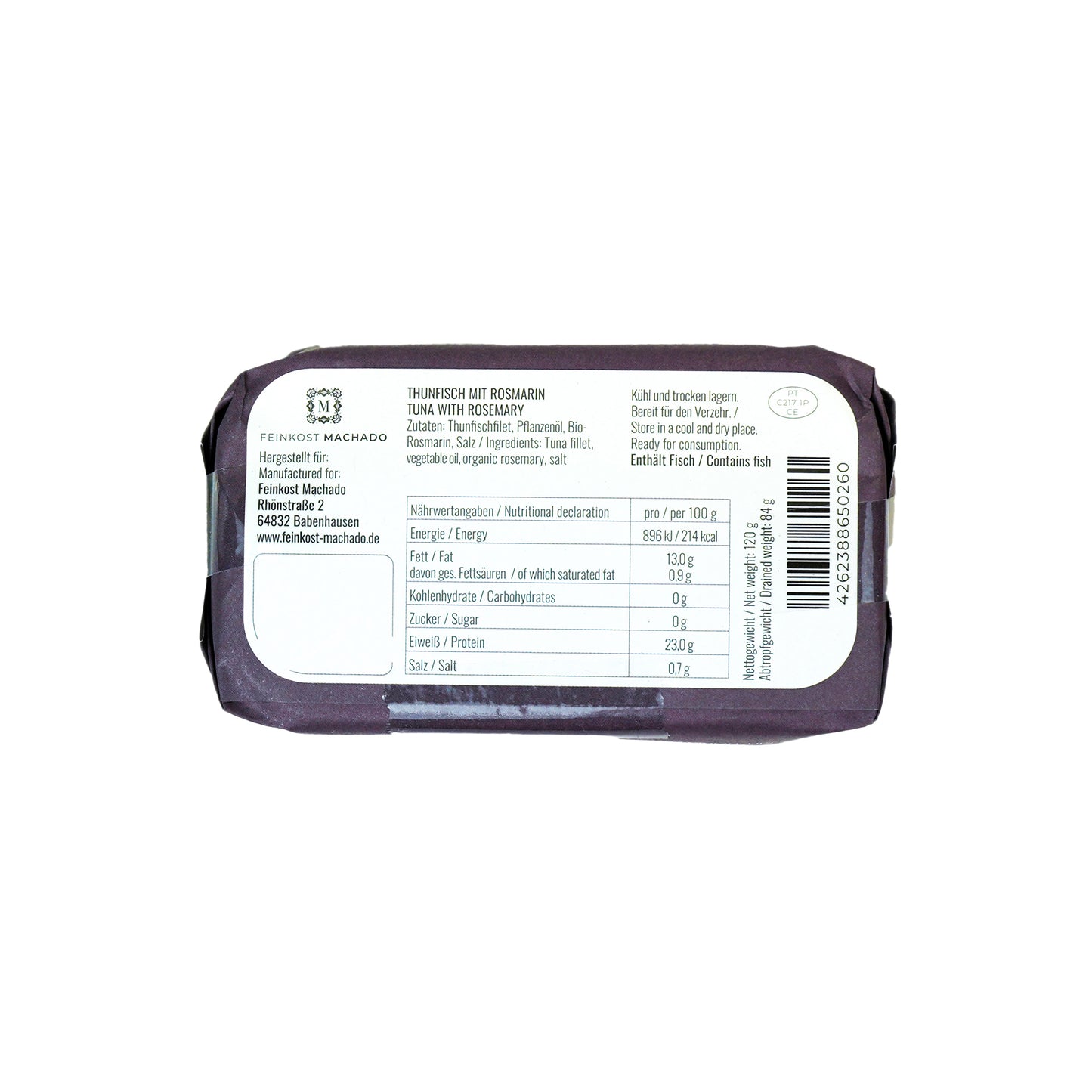 10x Feinkost Machado - Thunfisch mit Rosmarin 120g