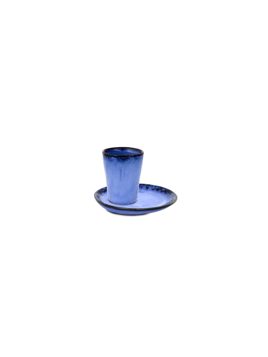 6er Set Amazonia Espressotasse mit Unterteller in  blau