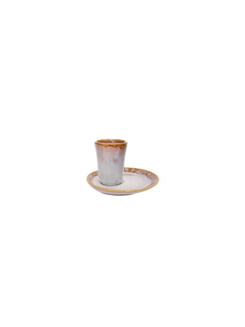6er Set Amazonia Espressotasse mit Unterteller in  grau