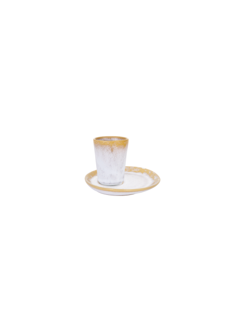 6er Set Amazonia Espressotasse mit Unterteller in  weiß