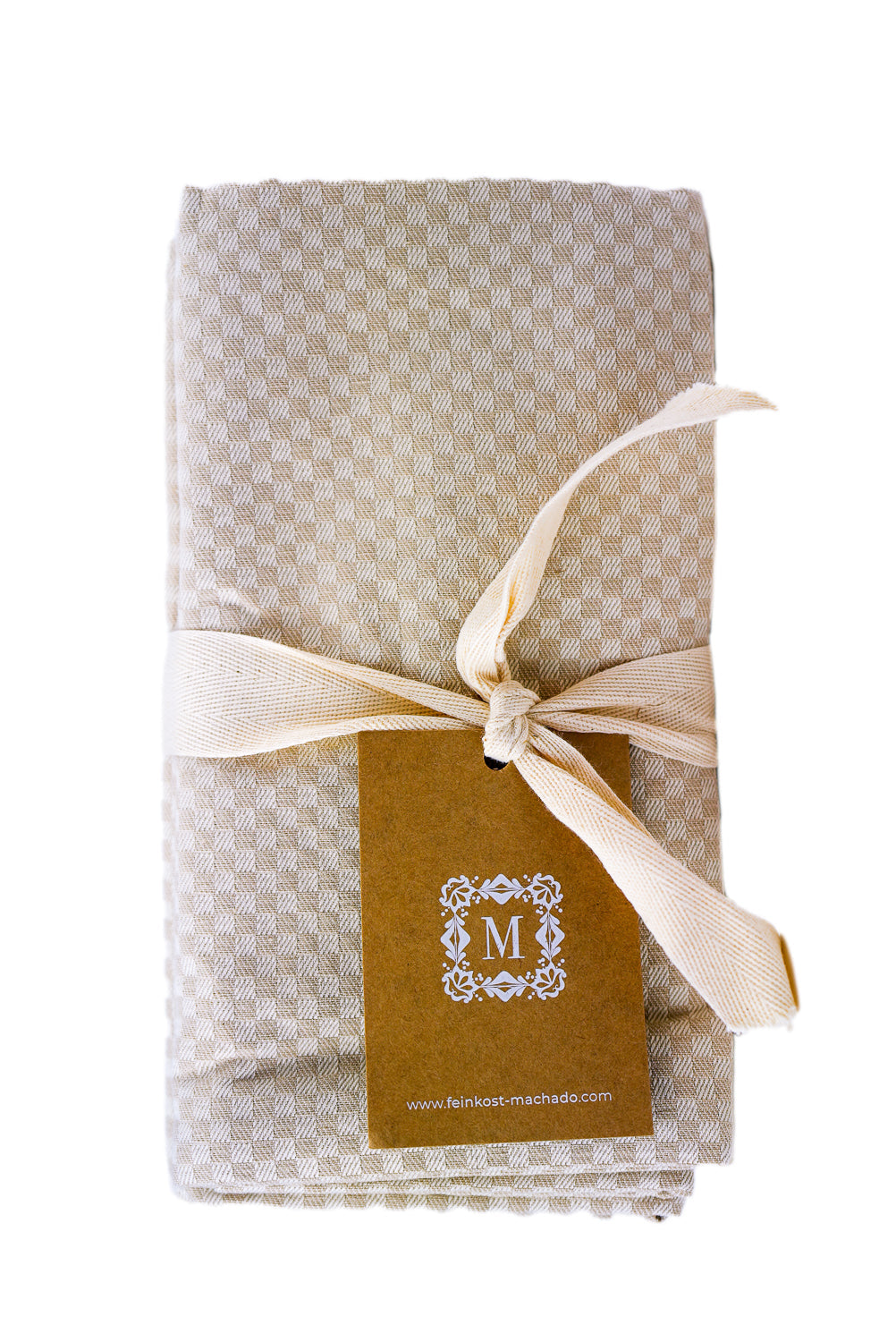 4x 3er Set Geschirrtuch kariert - beige