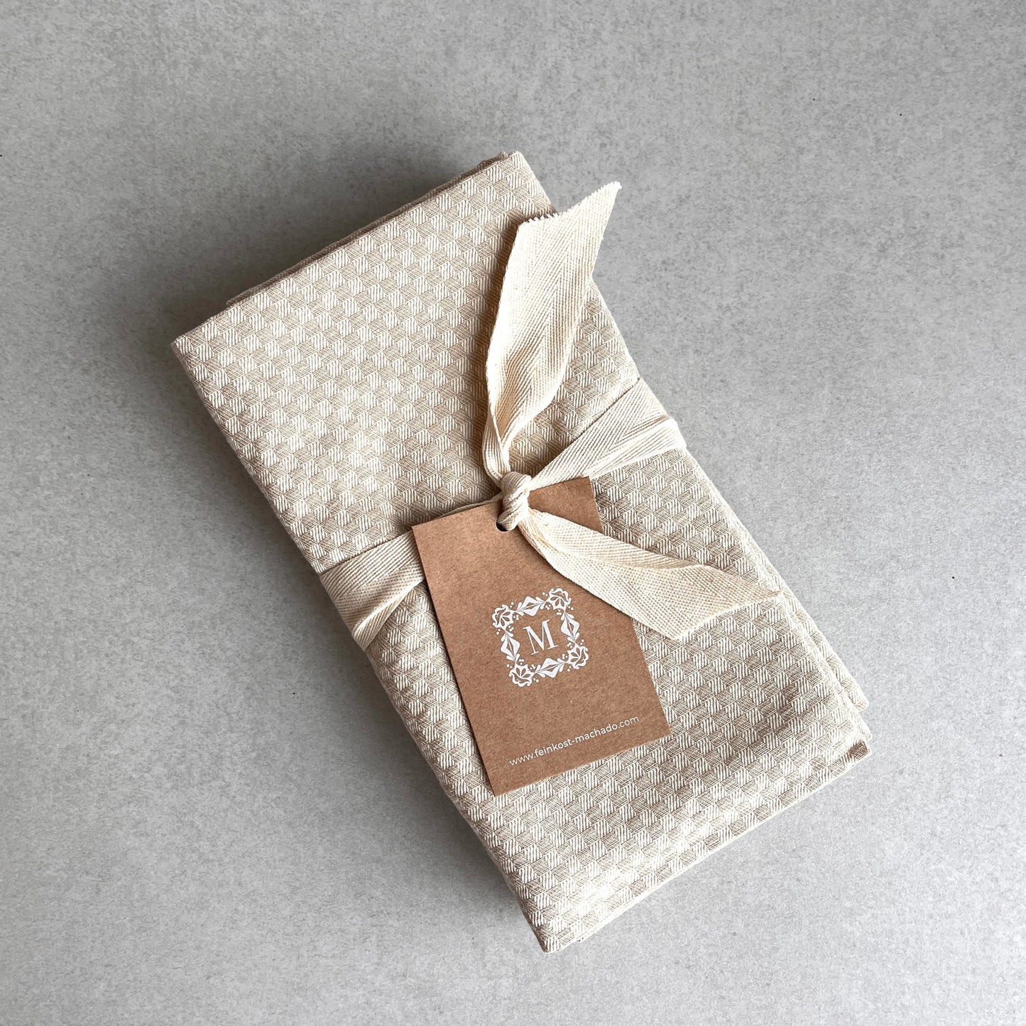 4x 3er Set Geschirrtuch kariert - beige